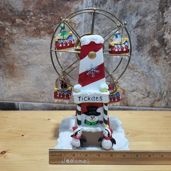 VTG Musical Ferris Wheel Snow Globe Windup Plays Nutcracker Suite March - Picture 9 of 11